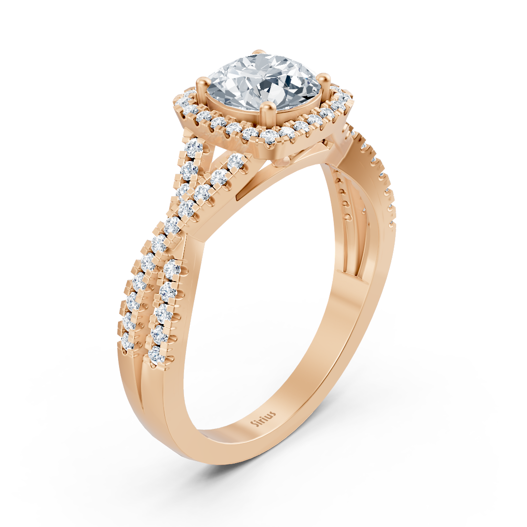 Ring mit Diamant & Labordiamanten in 14K Roségold | Rosy – hochwertiger Schmuck von Rosy Lab Diamonds
