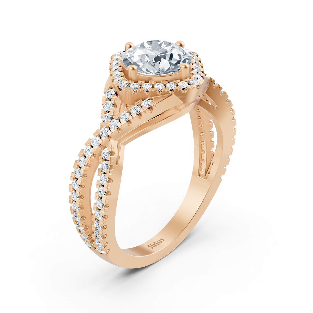 Weißtopas-Ring mit Labordiamanten in 14K Roségold | Rosy – hochwertiger Schmuck von Rosy Lab Diamonds