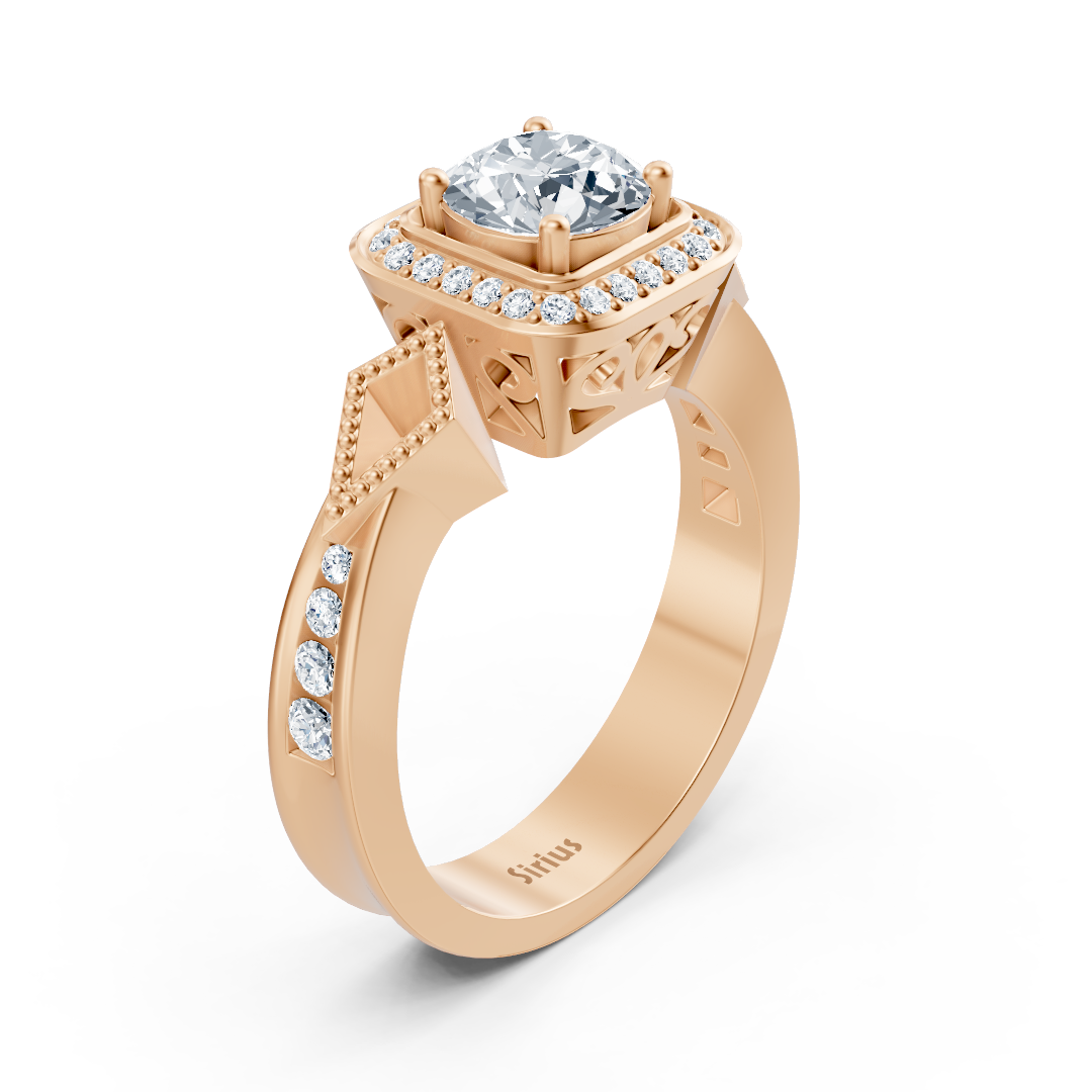 Eleganter Roségoldring mit Diamant und geometrischem Akzent - hochwertiger Schmuck von Rosy Lab Diamonds