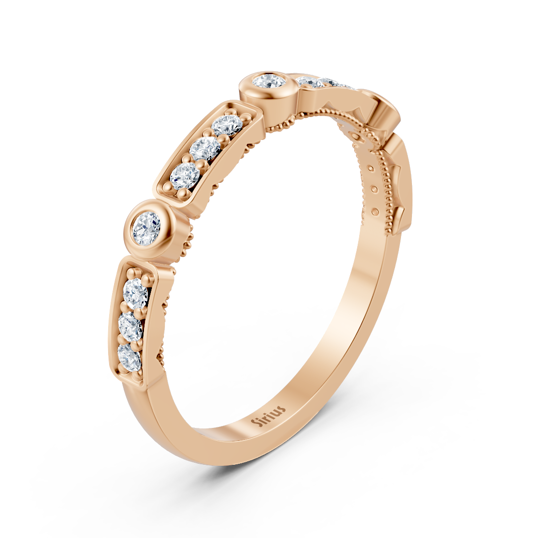 Roségold-Ring mit feinen Labor-Diamanten im modernen Design - hochwertiger Schmuck von Rosy Lab Diamonds