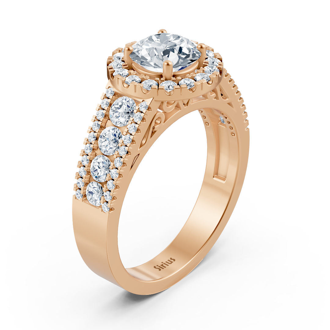 Weißtopas-Ring mit Labordiamanten in 14K Roségold | Rosy – hochwertiger Schmuck von Rosy Lab Diamonds