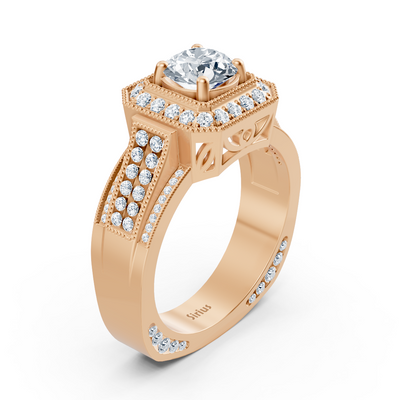 Prächtiger Herrenring mit labordiamanten in Roségold