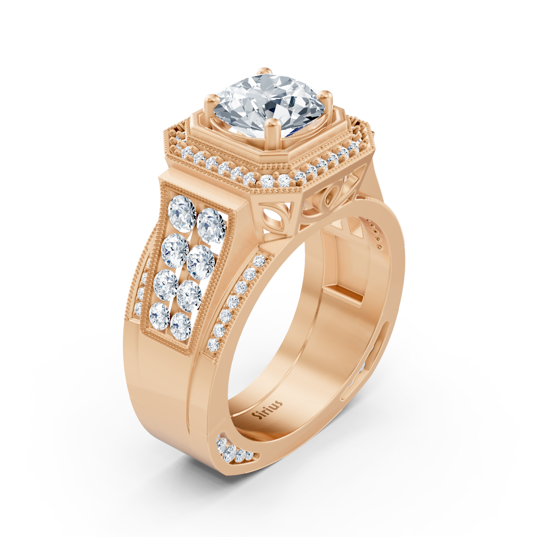 Rose Altın lab-grown elmaslı gösterişli erkek yüzüğü - Rosy Lab Diamonds’ın yüksek kaliteli Mücevher ürünü