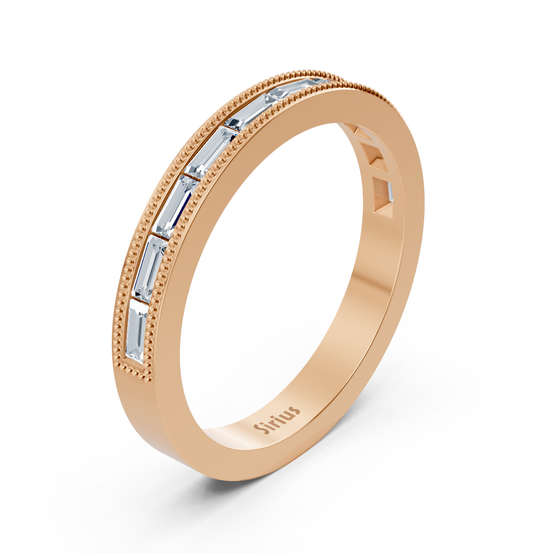 Roségoldring mit Kanalfassung und rund geschliffenen labordiamanten - hochwertiger Schmuck von Rosy Lab Diamonds