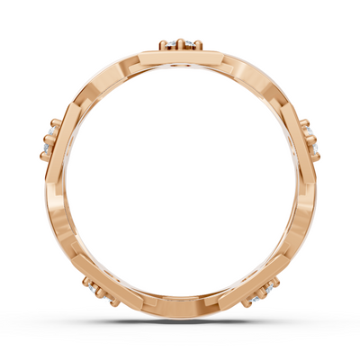 Bague en diamant exclusive en or rose avec design moderne