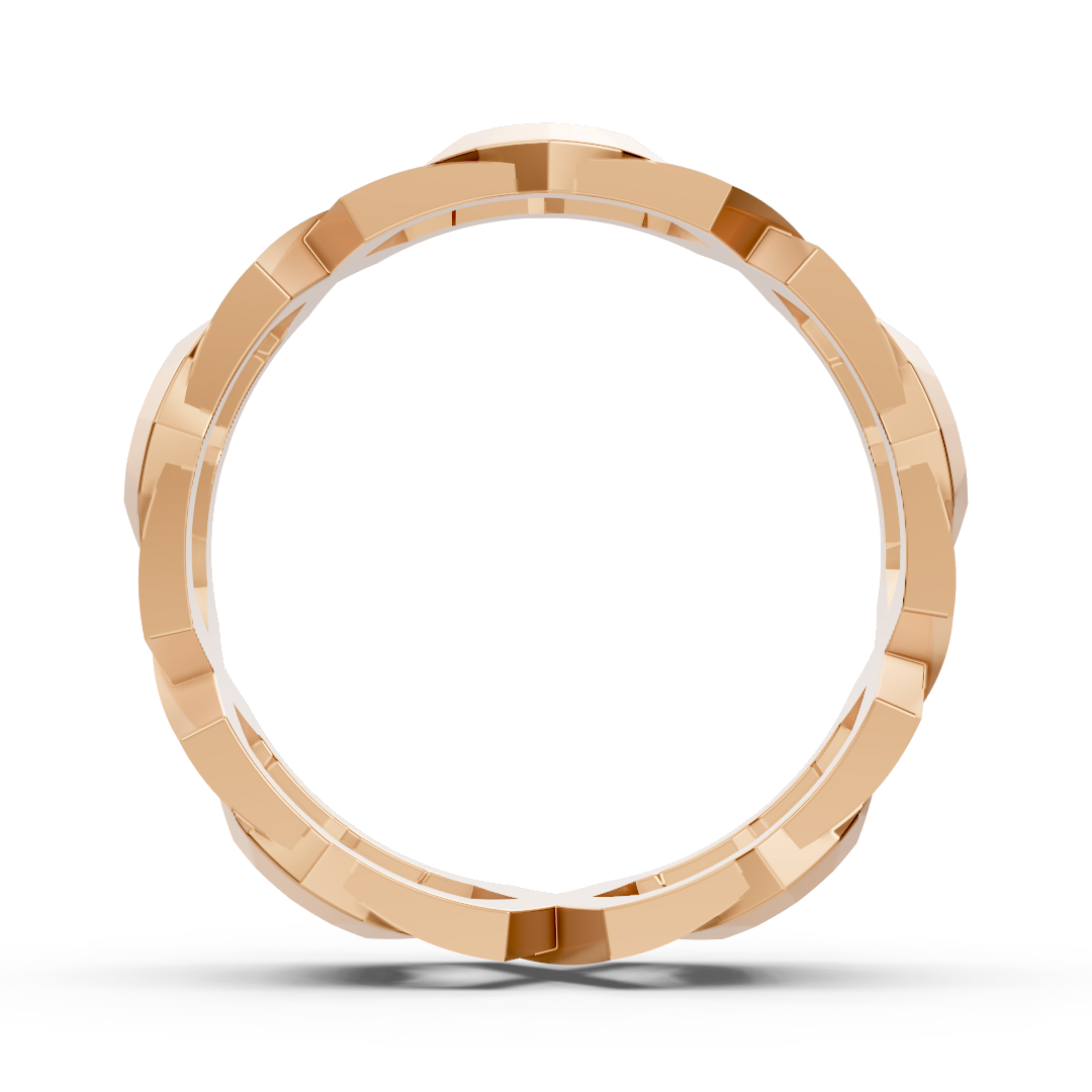 Bague en or rose 14K avec 35 diamants de laboratoire en sertissage griffes