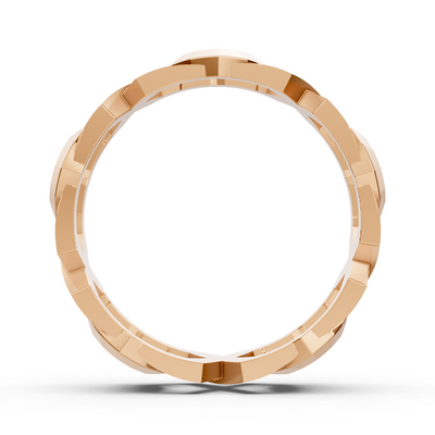 Bague en or rose 14K avec 35 diamants de laboratoire en sertissage griffes