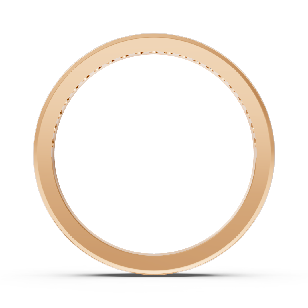 14K rose gold ring with 21 lab diamonds in prong setting