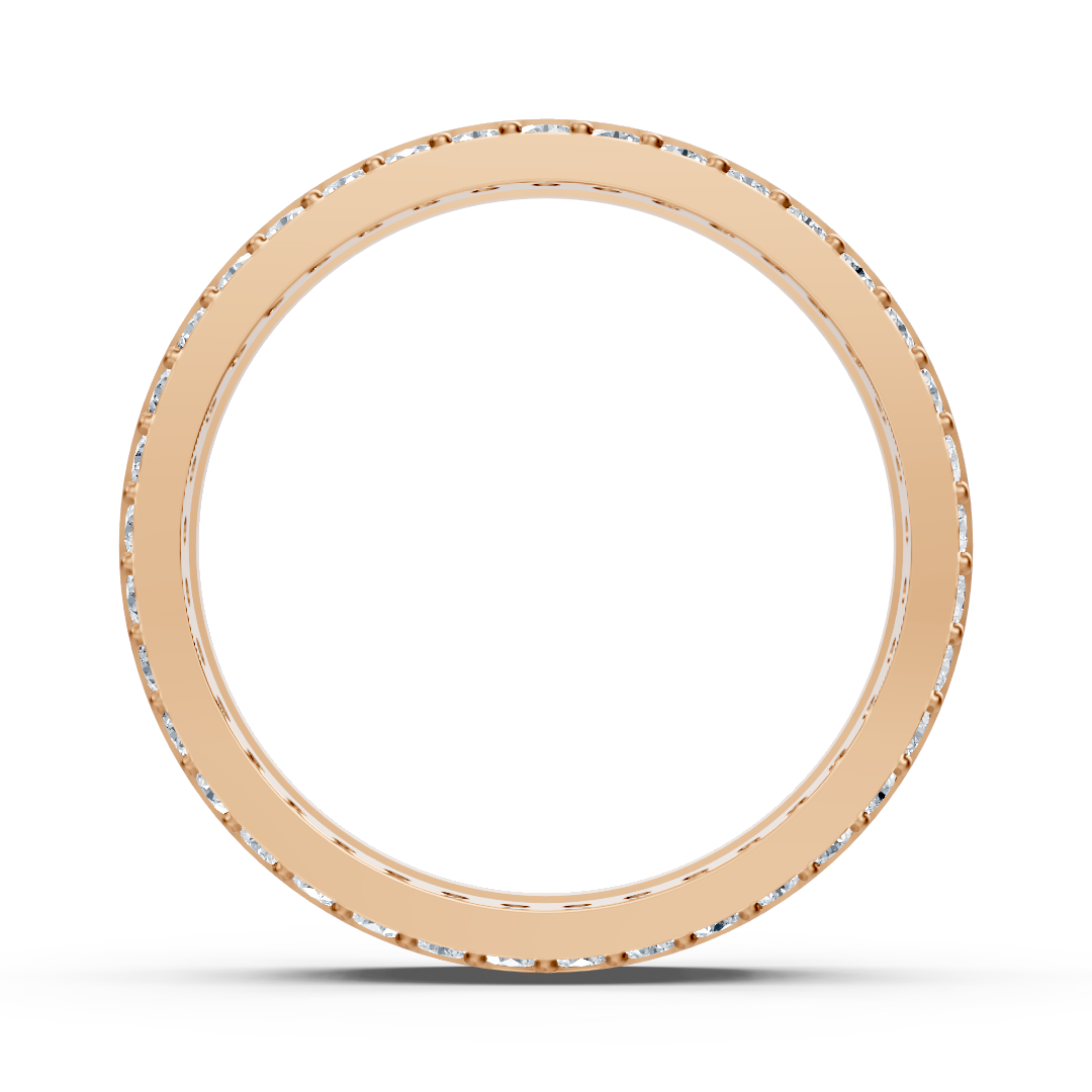 Ornamentierter Roségoldring mit 37 runden Labor-Diamanten - hochwertiger Schmuck von Rosy Lab Diamonds