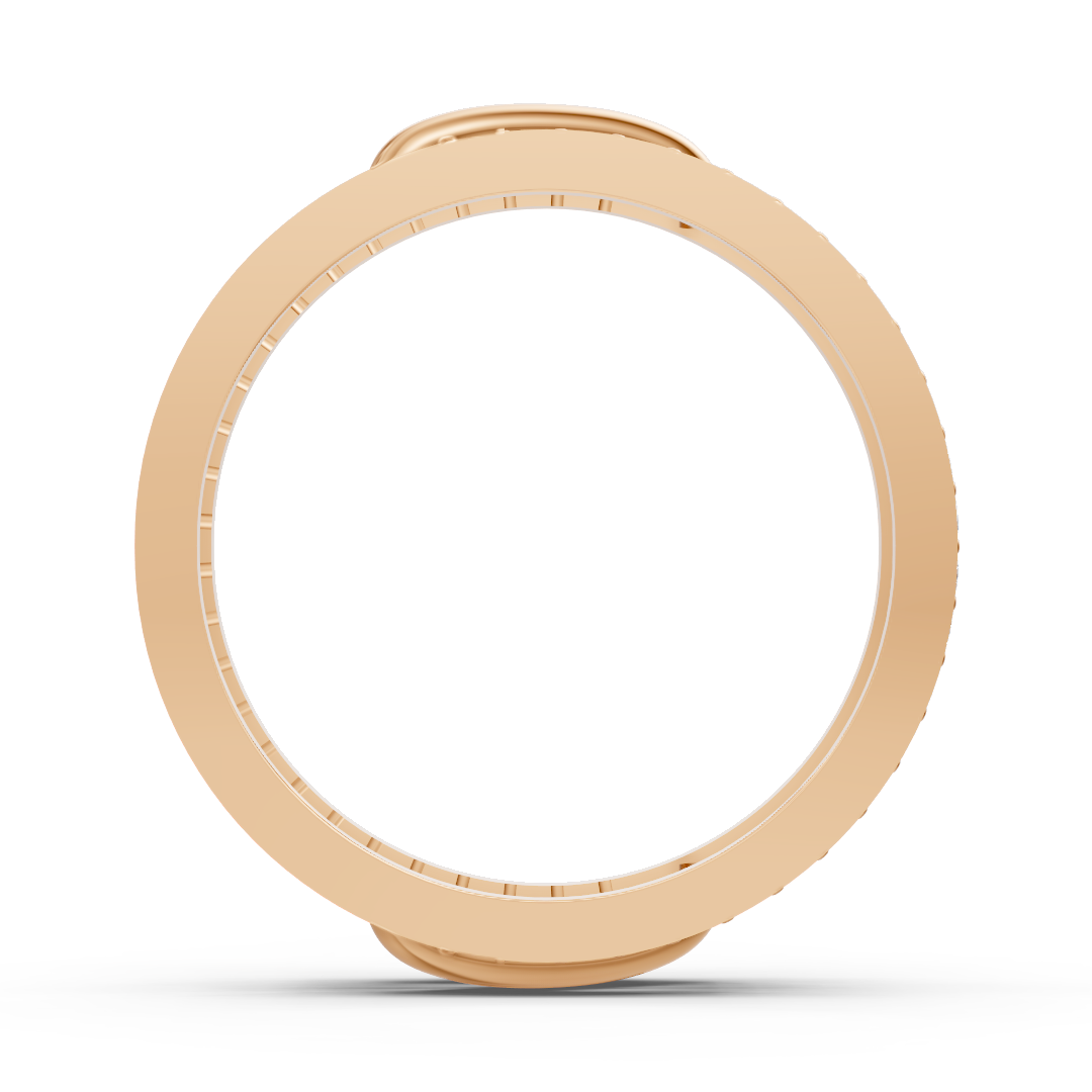 Bague en or rose avec détail de boucles et 52 diamants de laboratoire – Bijoux haut de gamme de Rosy Lab Diamonds