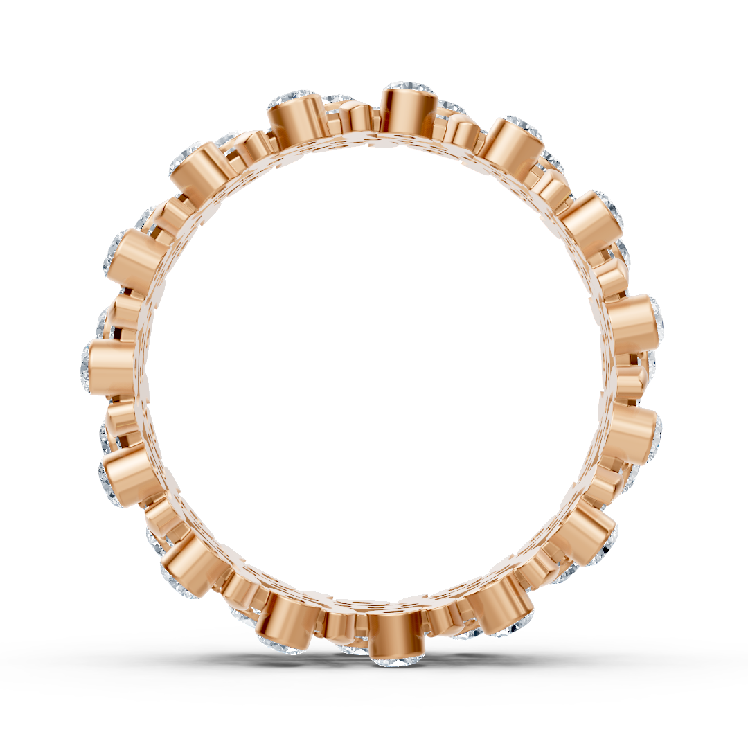 Roségoldring mit Doppelreihe laborgezüchteter Diamanten - hochwertiger Schmuck von Rosy Lab Diamonds