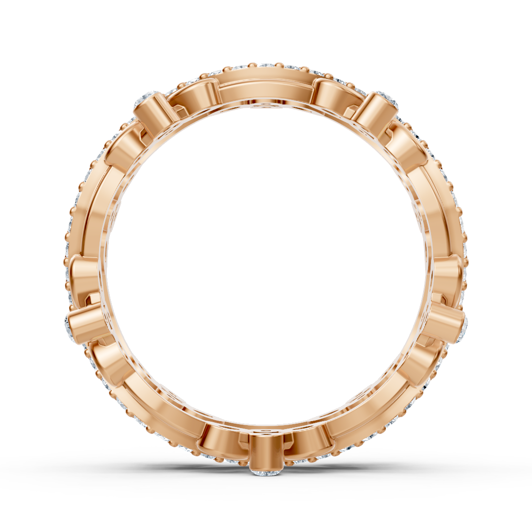 Roségoldring mit floralen Akzenten und laborgezüchteten Diamanten - hochwertiger Schmuck von Rosy Lab Diamonds