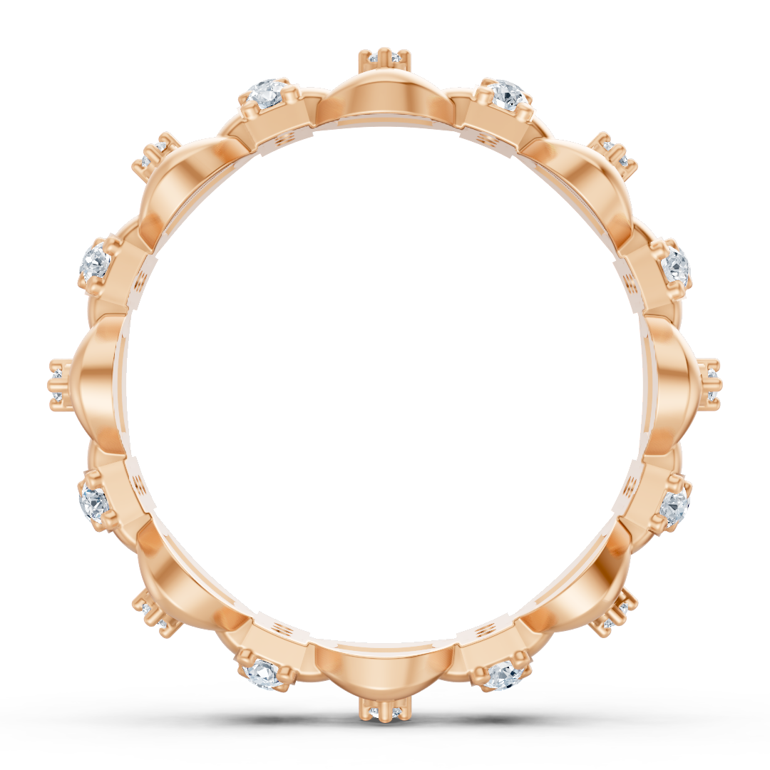Bague en or rose avec design moderne et diamants cultivés en laboratoire