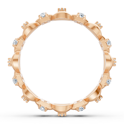 Bague en or rose avec design moderne et diamants cultivés en laboratoire