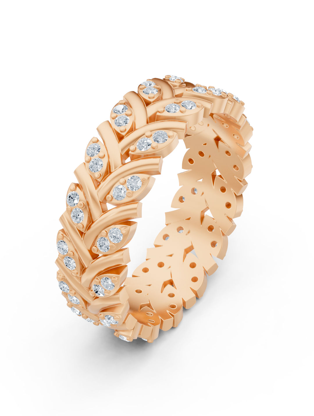 Ring mit Diamant & Labordiamanten in 14K Roségold | Rosy – hochwertiger Schmuck von Rosy Lab Diamonds