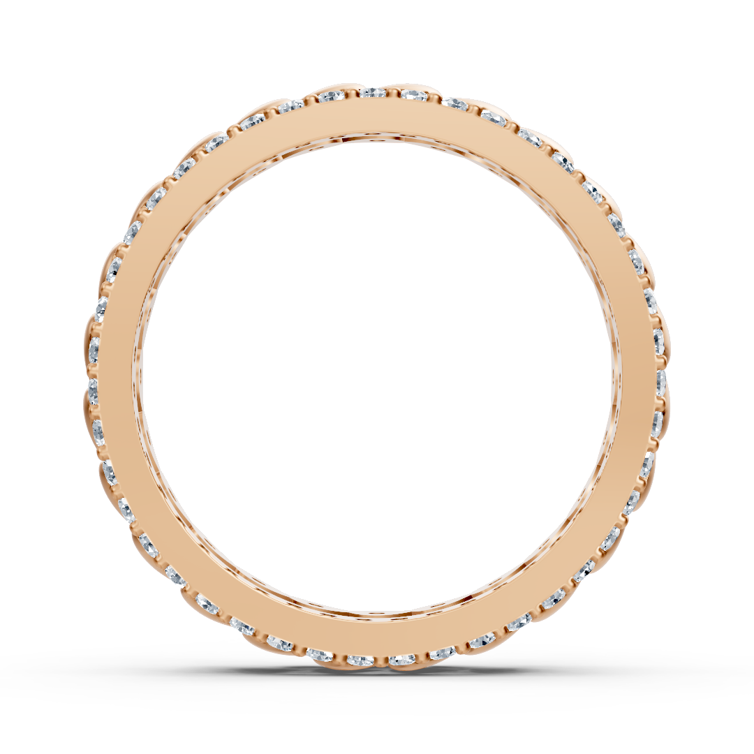 Verspielter Eternity-Ring mit runden Diamanten in Roségold – 0,67 Karat