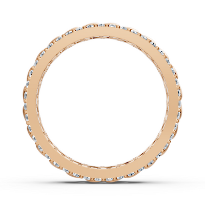 Verspielter Eternity-Ring mit runden Diamanten in Roségold – 0,67 Karat