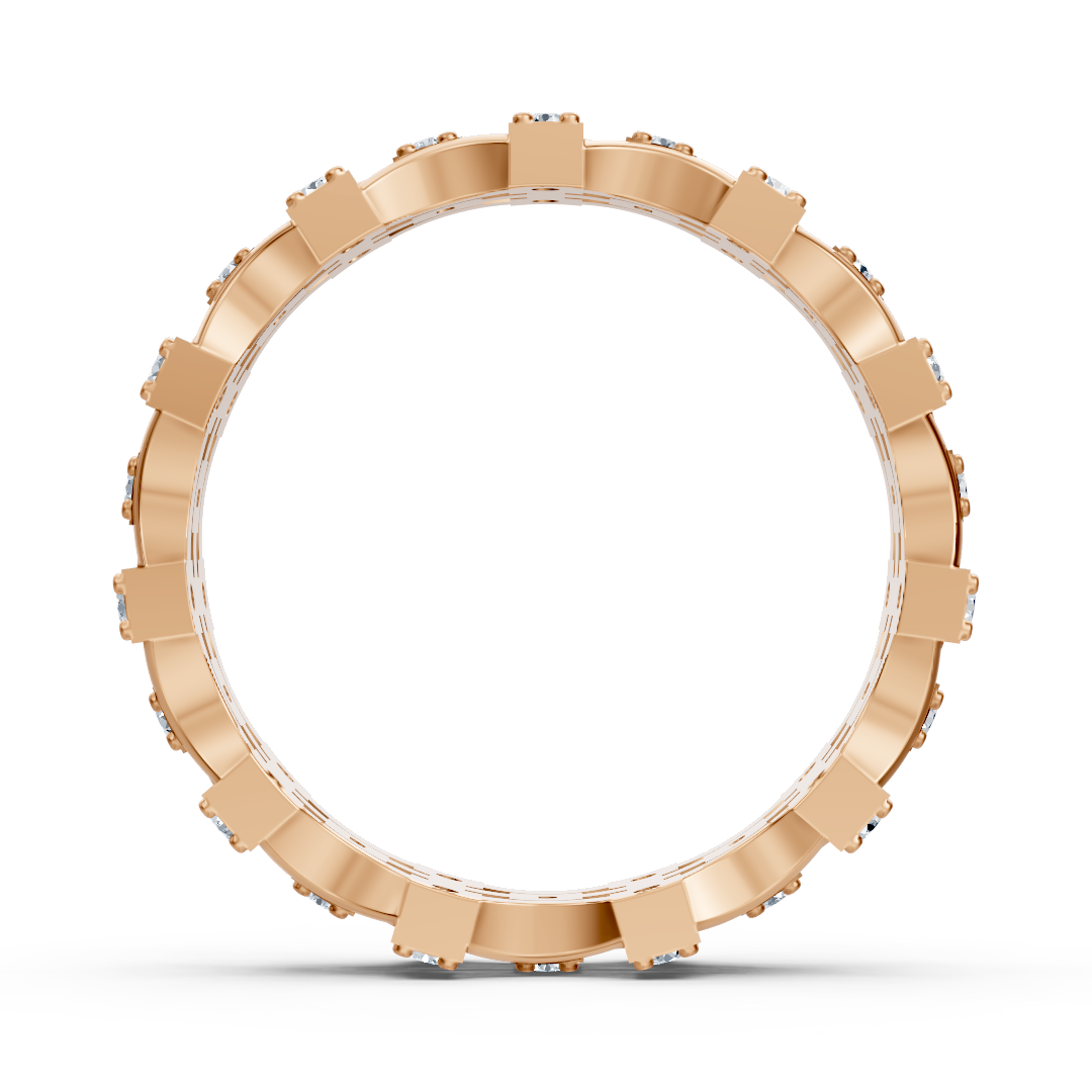 Architektonischer Diamant-Ring in Roségold – 0,374 Karat
