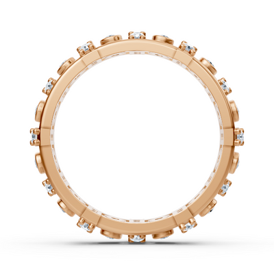 Diamond ring with bezel and prong setting in rose gold – 0.552 carat