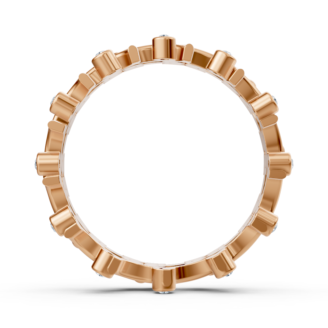 Floral Diamond Ring in Rose Gold with Bezel Setting - 0.072 Carat - high-quality Jewelry by Rosy Lab Diamonds