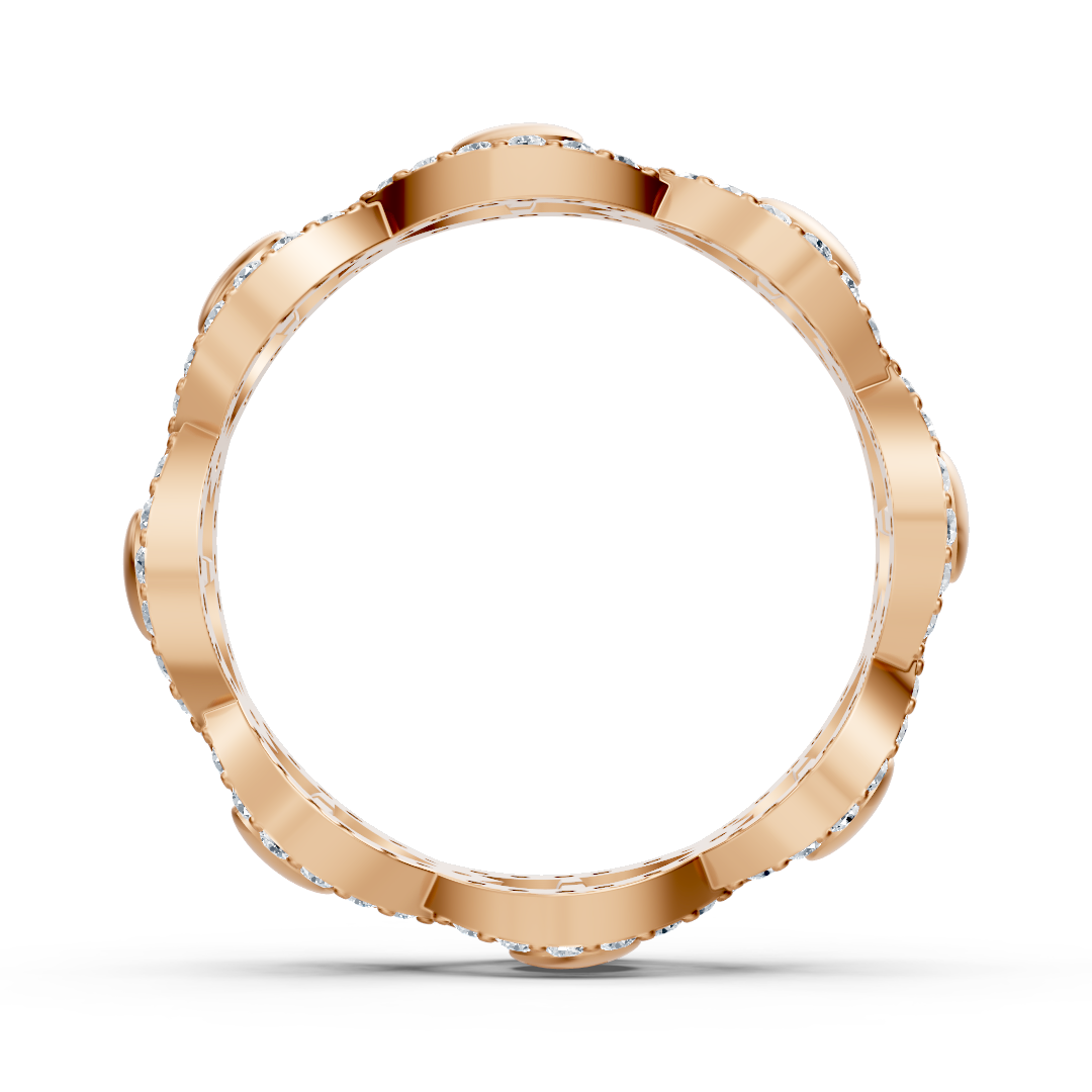 Bague en or rose avec 104 diamants de laboratoire dans un design fantaisiste – 0,624 carat