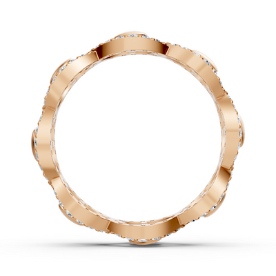 Bague en or rose avec 104 diamants de laboratoire dans un design fantaisiste – 0,624 carat