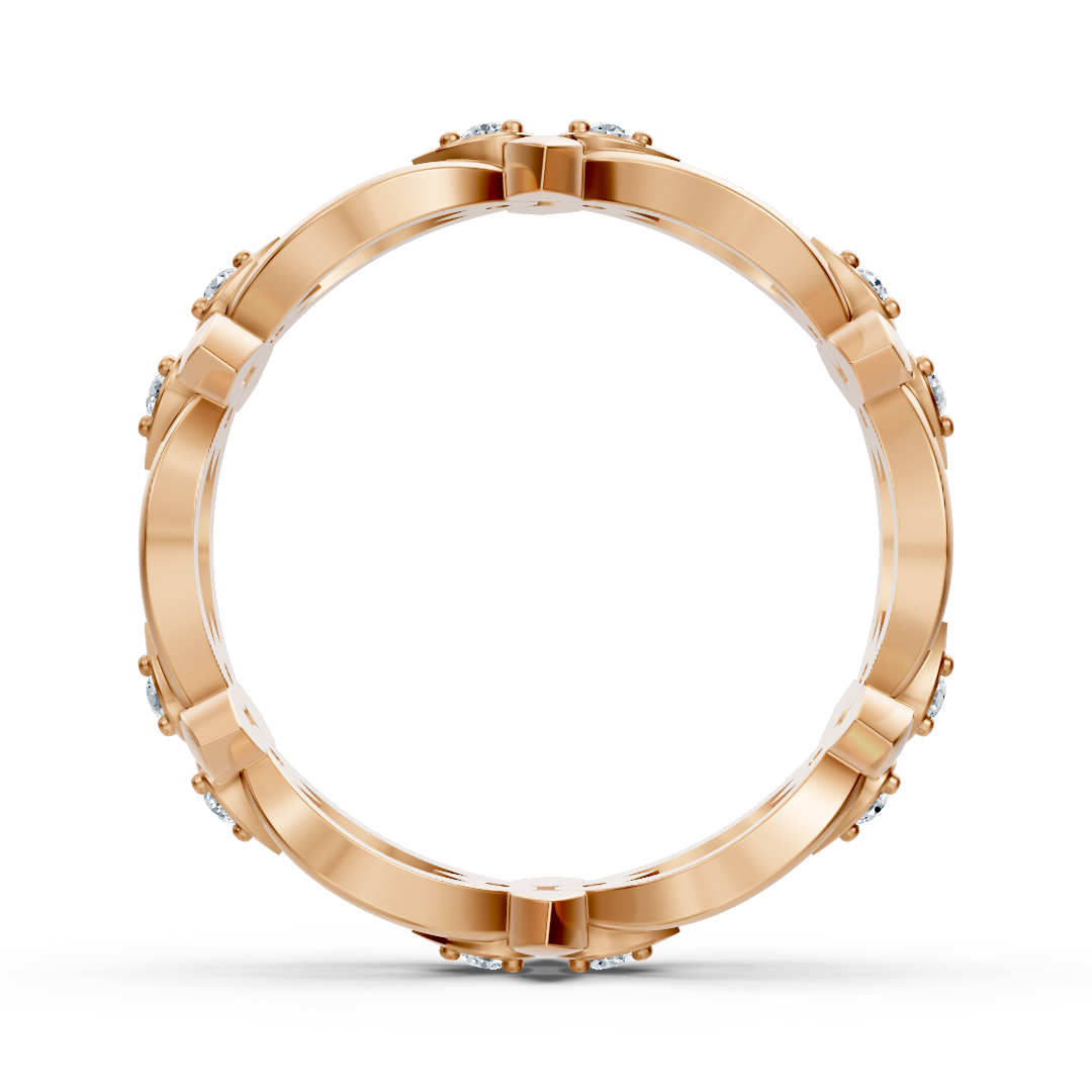 Floral ring made of 14K Rose Gold with 12 lab-grown diamonds – high-quality Jewelry by Rosy Lab Diamonds