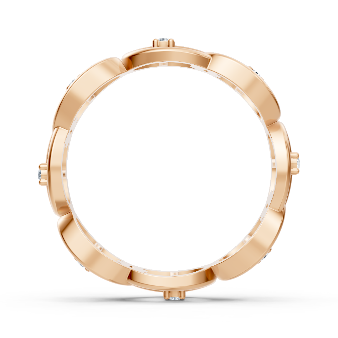 8 laboratuvar pırlantalı 14K Rose Altın modern yüzük - Rosy Lab Diamonds’tan yüksek kaliteli Mücevher