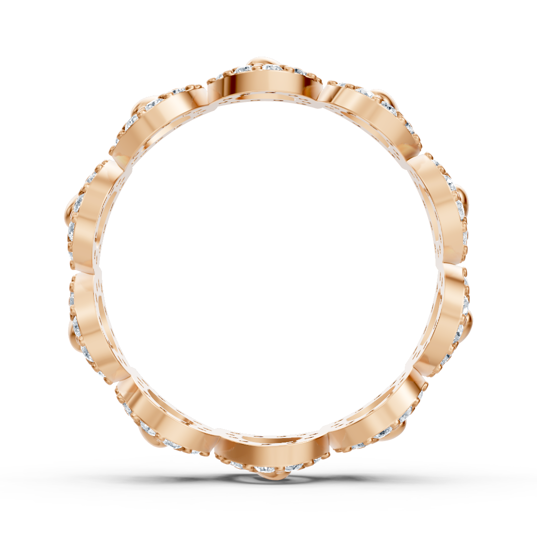 Tränenförmiger Diamantring aus 14K Roségold mit Labordiamanten
