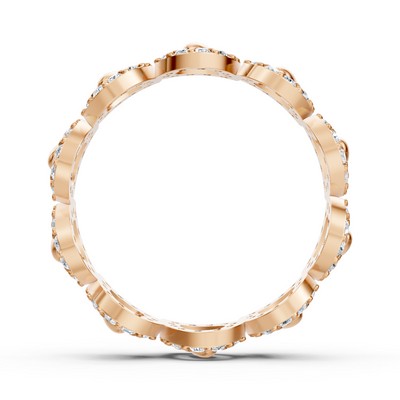 Tränenförmiger Diamantring aus 14K Roségold mit Labordiamanten