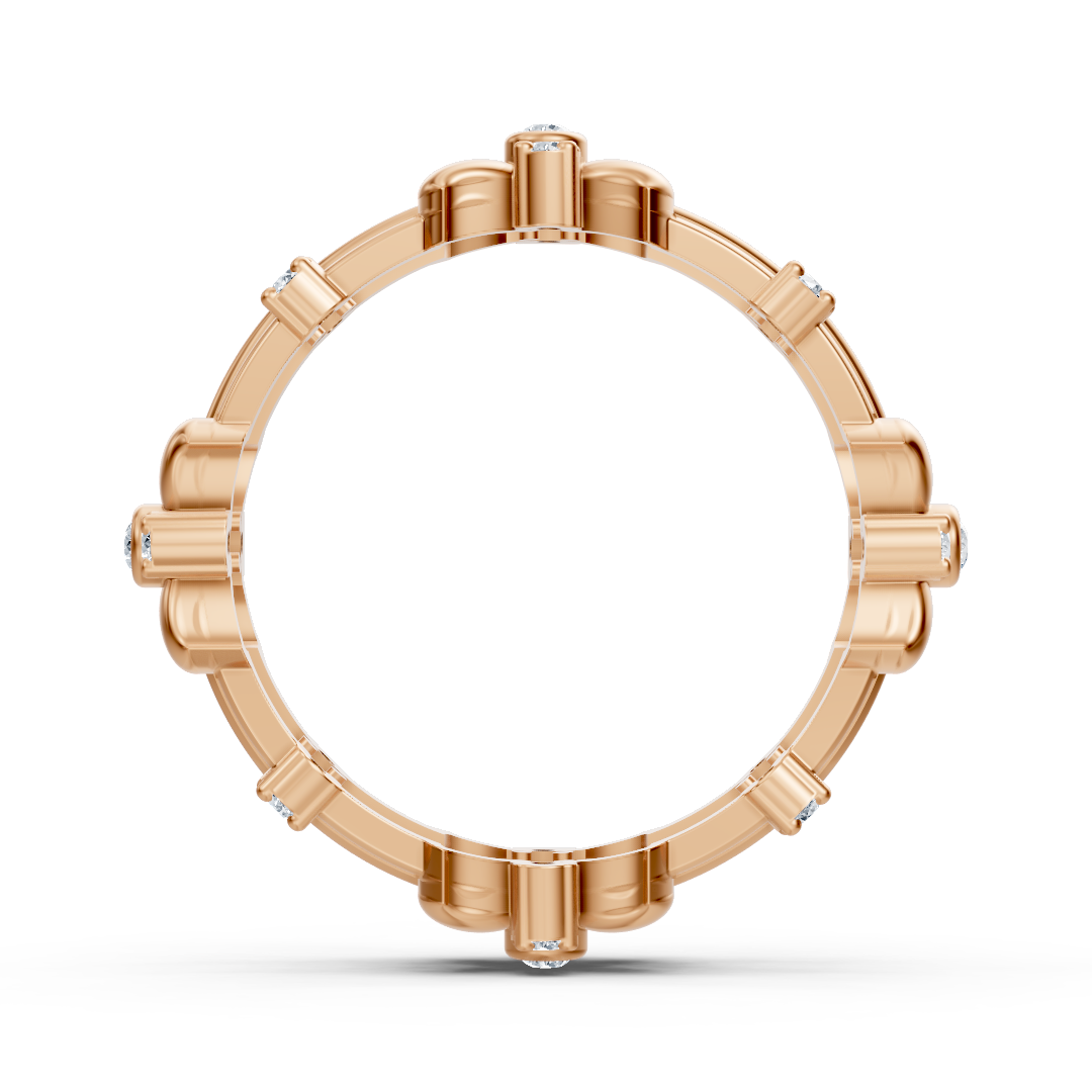 Roségoldener Floraldetail-Ring mit Labordiamanten - hochwertiger Schmuck von Rosy Lab Diamonds