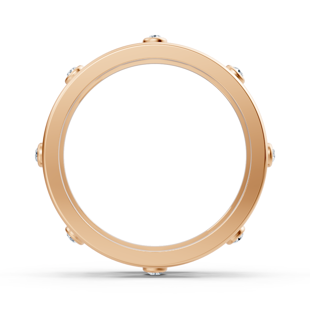Bague en or rose avec ornements en forme de cœur et diamants de laboratoire – Bijoux haut de gamme de Rosy Lab Diamonds