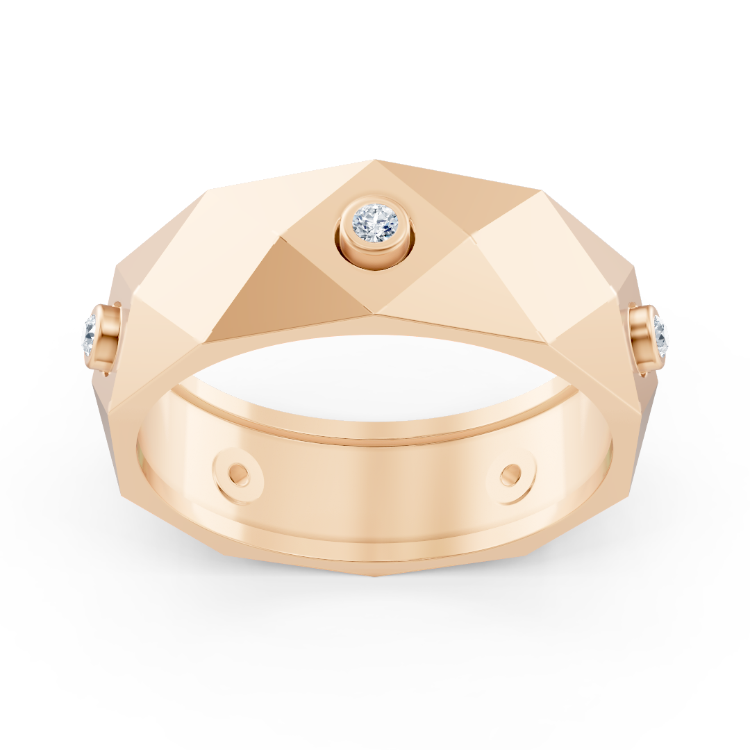 Facettierter Roségoldring mit Labordiamanten - hochwertiger Schmuck von Rosy Lab Diamonds