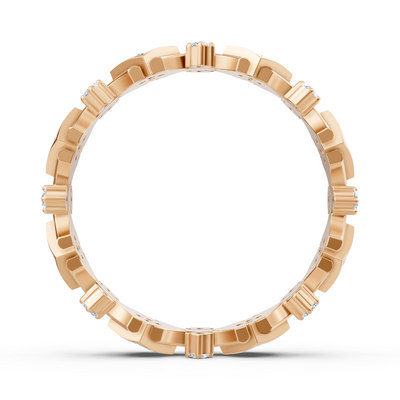 Extravagant rose gold ring with pavé and prong-set lab diamonds