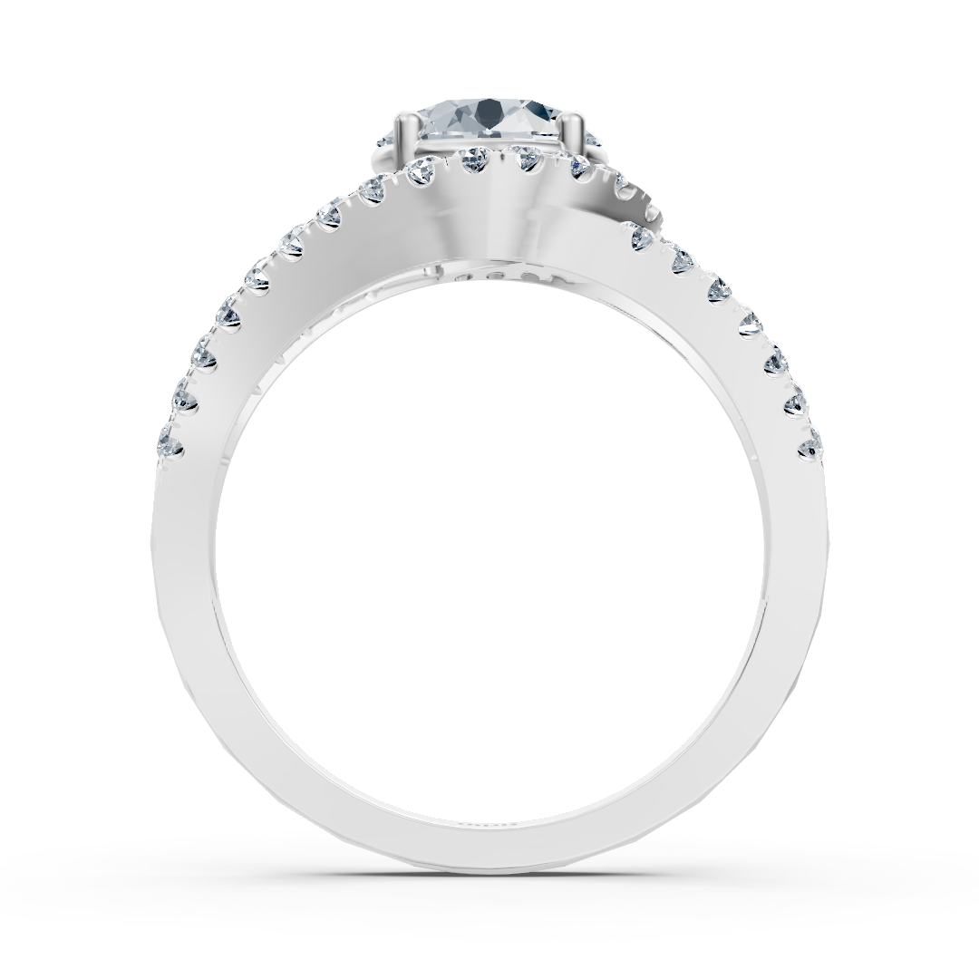 خاتم ألماس فاخر من ذهب أبيض عيار 14 قيراطًا - مجوهرات عالية الجودة من Rosy Lab Diamonds