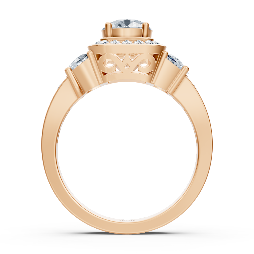 Élégante bague en or rose avec diamants - Bijoux haut de gamme de Rosy Lab Diamonds