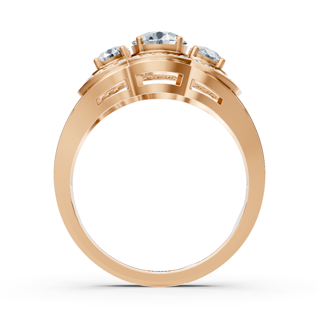 Majestueuse bague en or rose sertie de diamants brillants – Bijoux haut de gamme de Rosy Lab Diamonds