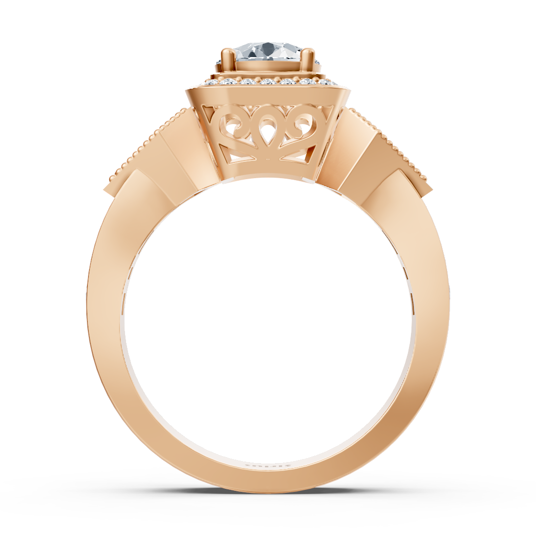 Eleganter Roségoldring mit Diamant und geometrischem Akzent - hochwertiger Schmuck von Rosy Lab Diamonds