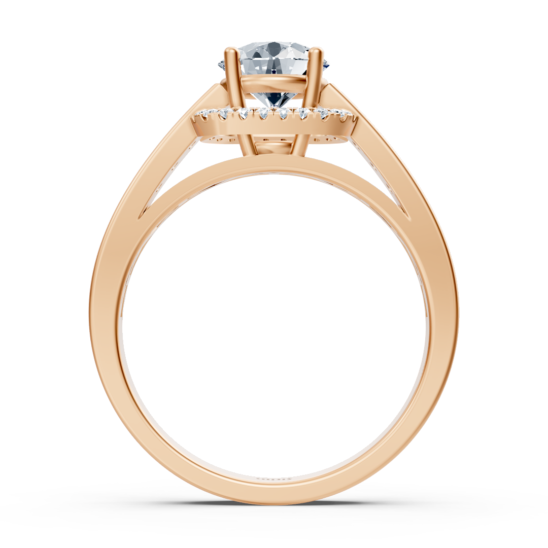 خاتم من ذهب وردي مع توباز أبيض وألماسات مختبرية رقيقة - مجوهرات فاخرة من Rosy Lab Diamonds