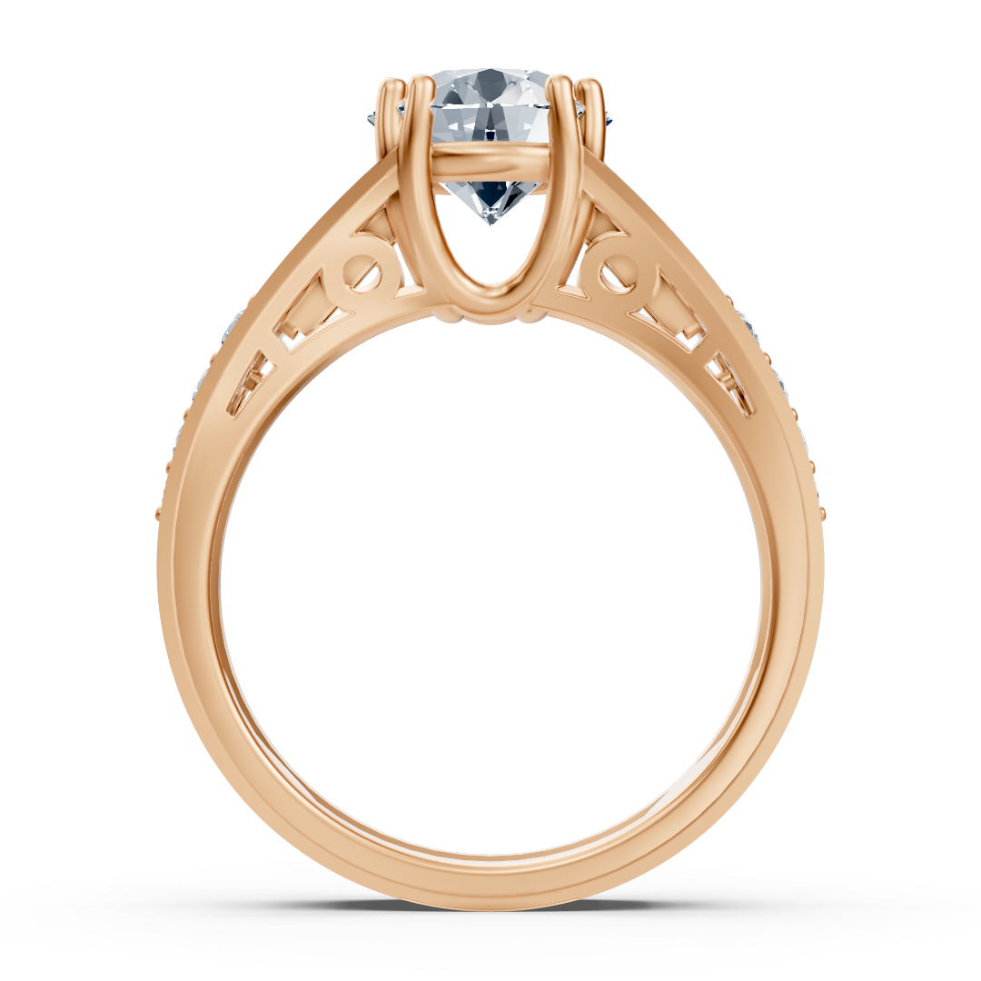 Baguette topaz ve 2,50 ct laboratuvar pırlantalı Rose Altın yüzük - Rosy Lab Diamonds’tan yüksek kaliteli Mücevher