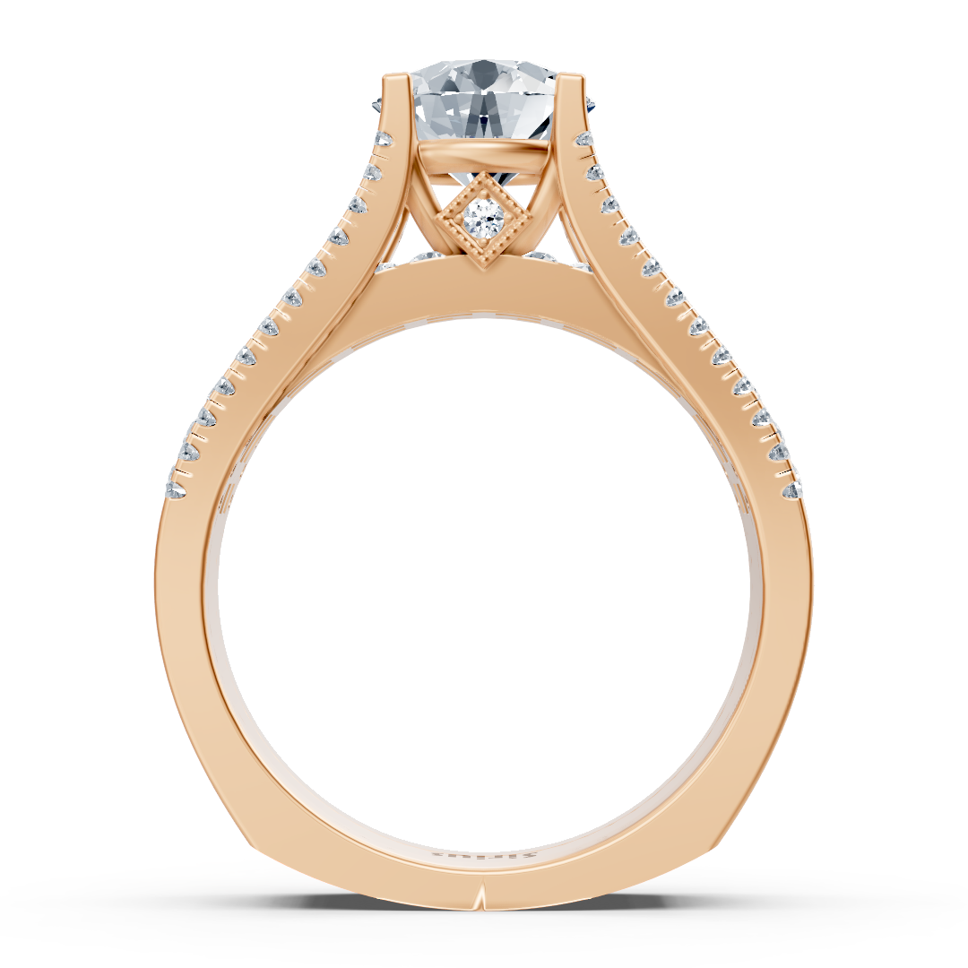 Pırlantalı lüks Topaz yüzük - Rose Altın - Rosy Lab Diamonds'tan yüksek kaliteli Mücevher