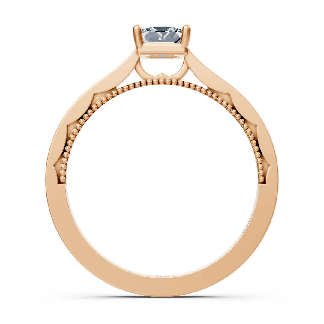 Bague solitaire diamant or rose
