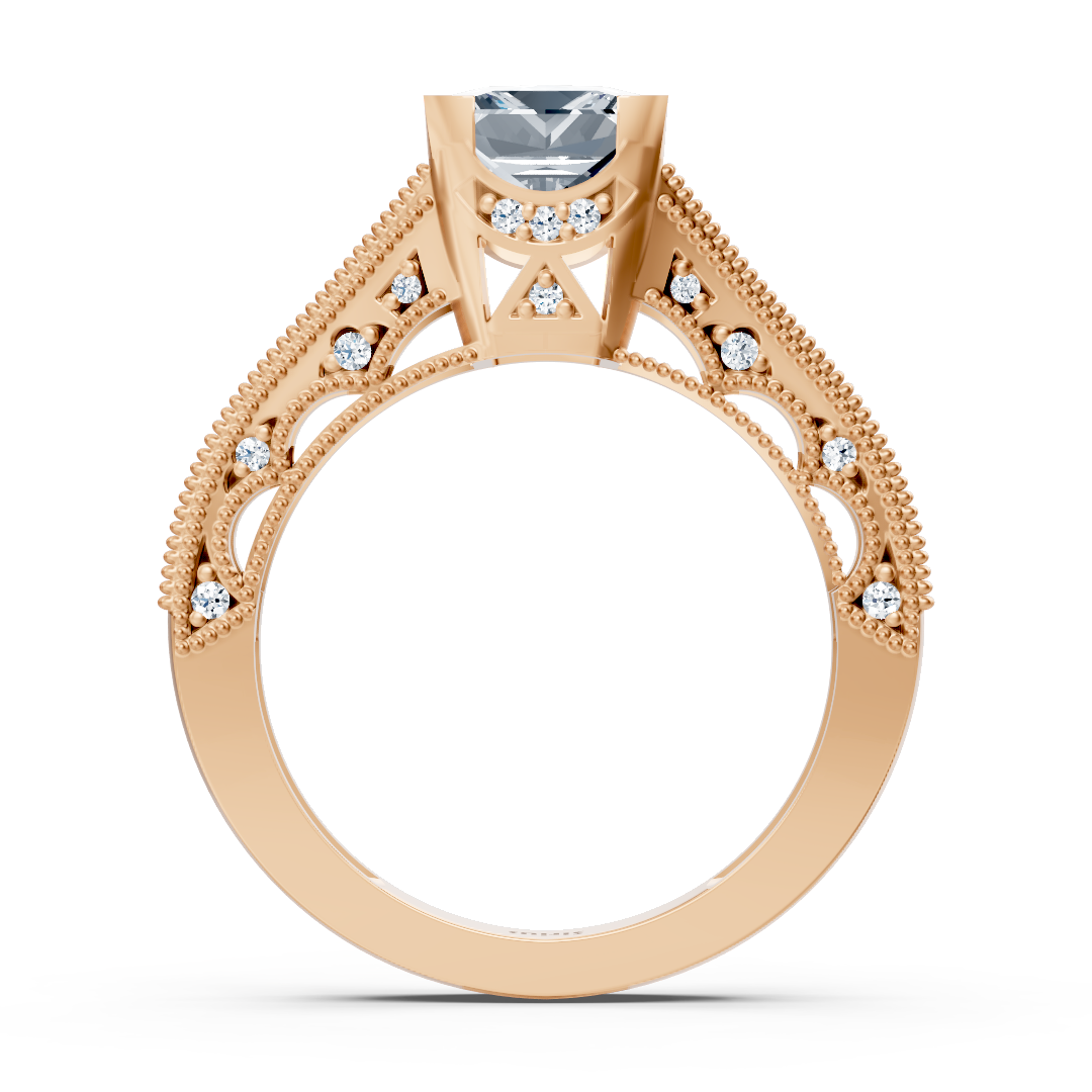 Roségoldring mit quadratischen & runden labordiamanten - hochwertiger Schmuck von Rosy Lab Diamonds