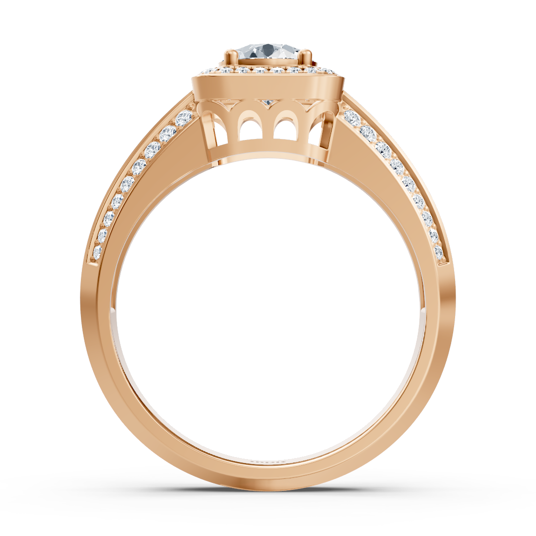 Bague en or rose avec diamants de laboratoire Taille Brillant Rond – des Bijoux haut de gamme de Rosy Lab Diamonds