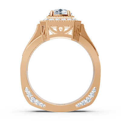 Prächtiger Herrenring mit labordiamanten in Roségold