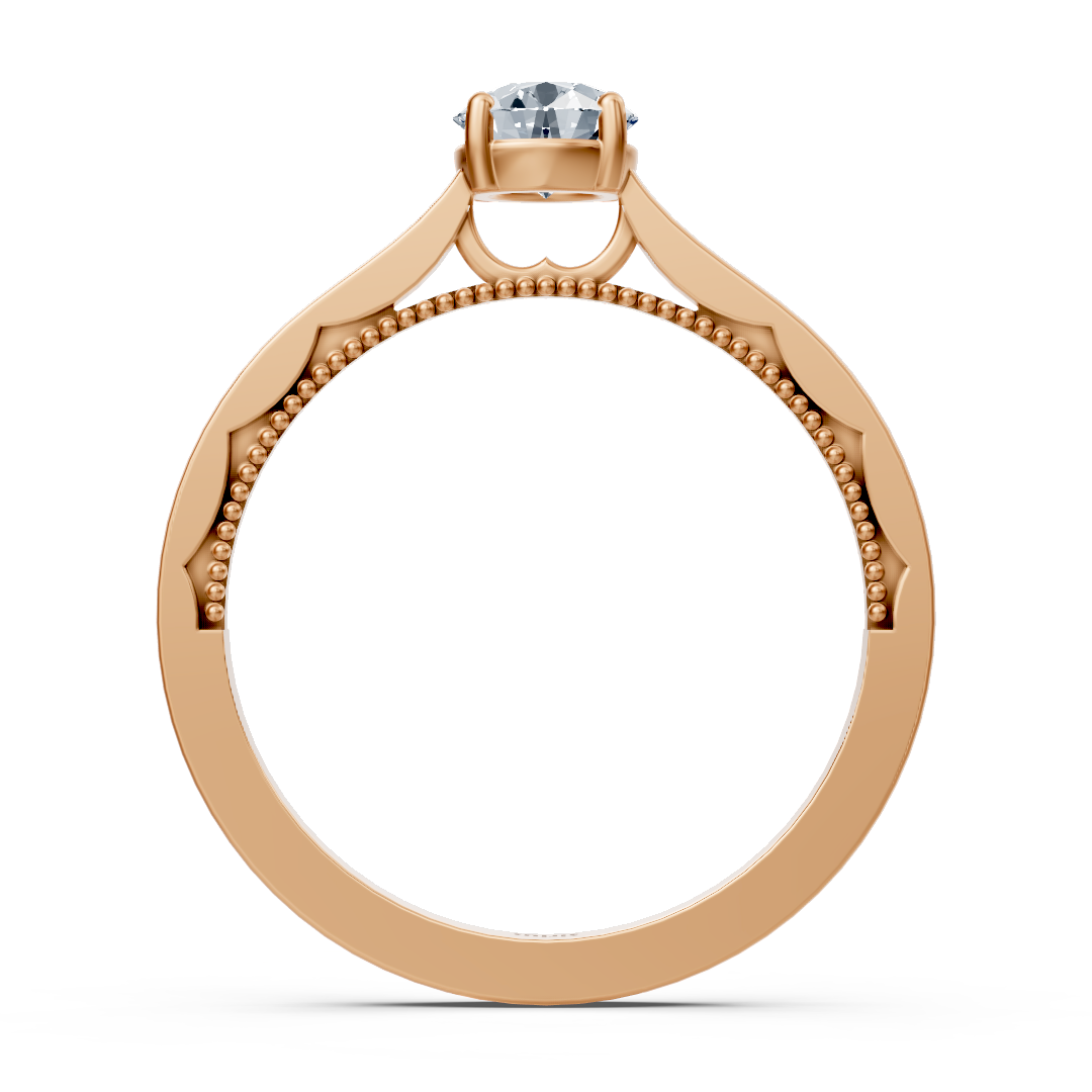 Elegant solitaire ring made of rose gold with 5 mm lab diamond