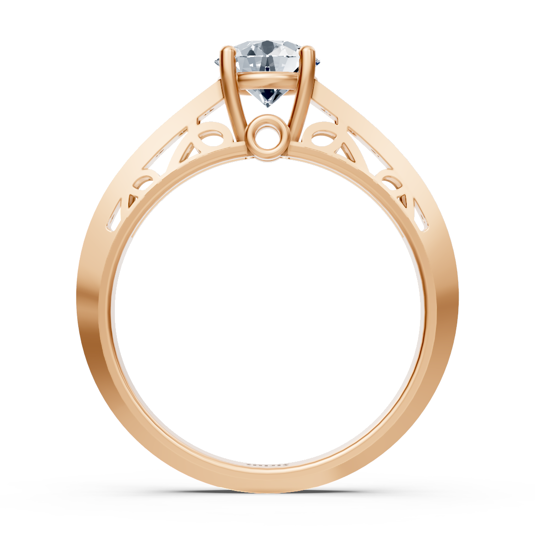 Bague en diamant Birgie Or Rose, sertie rail, à Taille Brillant Rond – Bijoux haut de gamme de Rosy Lab Diamonds
