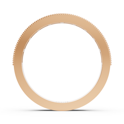 Rose gold ring with channel setting and round cut lab diamonds