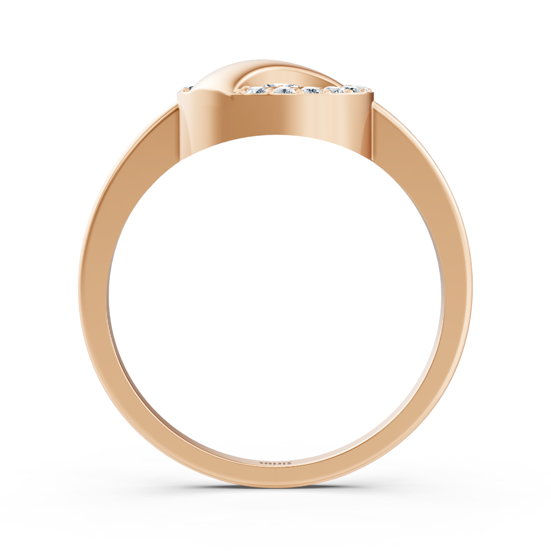 Moderner Kreis-Diamantring in 14K Roségold - hochwertiger Schmuck von Rosy Lab Diamonds