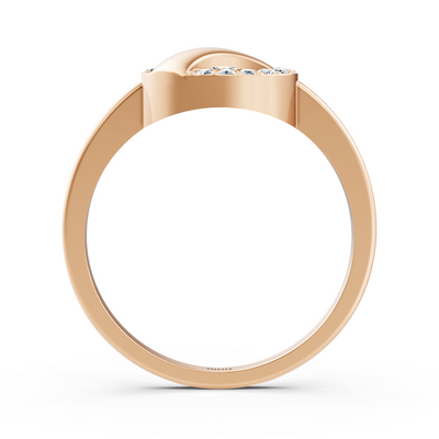 Bague moderne cercle diamant en or rose 14K